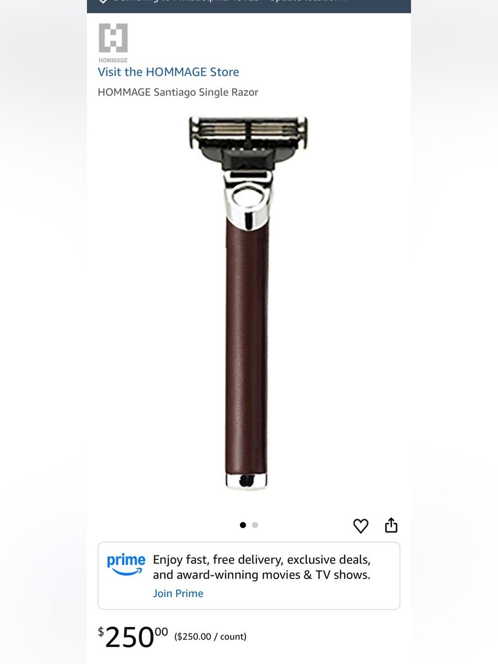 HOMMAGE Santiago Single Razor - Picture 8 of 10